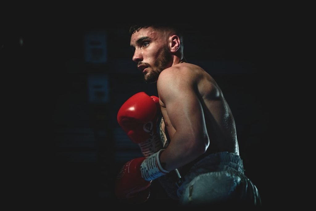 Professional Boxer, Lewis Sylvester, in the ring.
